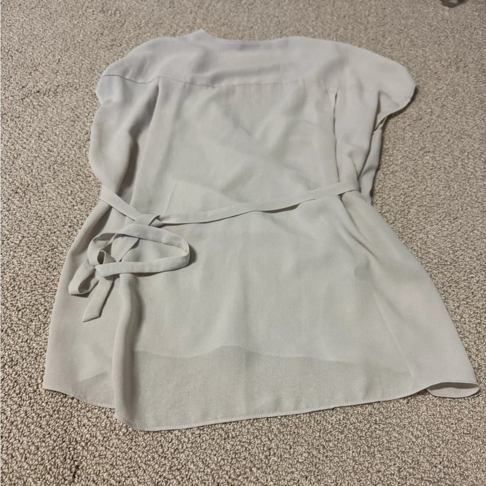 All Saints Light Gray Wrap Blouse